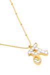 Shop_Mnsh_Gold Plated Polki M Shaped Pendant Necklace _Online_at_Aza_Fashions