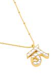 Mnsh_Gold Plated Polki N Shaped Pendant Necklace _Online_at_Aza_Fashions