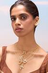 Shop_Mnsh_Gold Plated Polki K Shaped Pendant Necklace _Online_at_Aza_Fashions