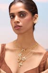 Buy_Mnsh_Gold Plated Polki A Shaped Pendant Necklace _Online_at_Aza_Fashions