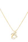 Mnsh_Gold Plated Polki T Shaped Pendant Necklace _Online_at_Aza_Fashions