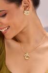 Buy_Mnsh_Gold Plated Polki T Shaped Pendant Necklace _at_Aza_Fashions