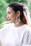 Krutiarts_Pink Embroidery, Beads Rani Earrings _Online_at_Aza_Fashions