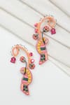 Shop_Krutiarts_Multi Color Embroidery, Beads, Mirrors Raveena Earrings _at_Aza_Fashions