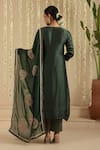 Shop_Gulabik Jaipur_Green Chanderi, Organza Embroidery, Sequins Round Neck, Split Bottle Kurta Set _at_Aza_Fashions