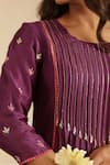 Buy_Gulabik Jaipur_Purple Chanderi Beads, Tassels, Embroidery Round Neck Kurta Set 