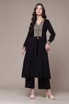 Buy Ritu Kumar Black Cotton Embroidery V-neck Aztec Kurta And Palazzo Set at Aza Fashions Buy_Ritu Kumar_Black Cotton Embroidery V-neck Aztec Kurta And Palazzo Set _at_Aza_Fashions