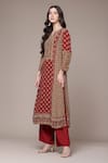 Shop Ritu Kumar Red , Crepe, Chinon Geometric Print Kurta, Pant And Dupatta Set Online at Aza Fashions Shop_Ritu Kumar_Red , Crepe, Chinon Geometric Print Kurta, Pant And Dupatta Set _Online_at_Aza_Fashions