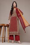 Buy Ritu Kumar Red , Crepe, Chinon Geometric Print Kurta, Pant And Dupatta Set at Aza Fashions Buy_Ritu Kumar_Red , Crepe, Chinon Geometric Print Kurta, Pant And Dupatta Set _at_Aza_Fashions