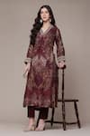 Buy Ritu Kumar Maroon Viscose, Crepe Embroidery Giva Paisley Print Full Sleeve Kurta And Pant Set at Aza Fashions Buy_Ritu Kumar_Maroon Viscose, Crepe Embroidery Giva Paisley Print Full Sleeve Kurta And Pant Set _at_Aza_Fashions