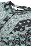 Ritu Kumar_Black Chanderi Mandarin Collar Floral Print Tunic _Online_at_Aza_Fashions