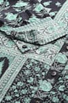 Buy_Ritu Kumar_Black Chanderi Mandarin Collar Floral Print Tunic _Online_at_Aza_Fashions