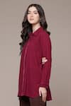 Buy Ritu Kumar Magenta Cotton Collared Solid Butta Woven A-line Shirt Online at Aza Fashions Buy_Ritu Kumar_Magenta Cotton Collared Solid Butta Woven A-line Shirt _Online_at_Aza_Fashions