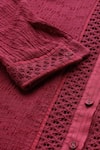 Ritu Kumar Magenta Cotton Collared Solid Butta Woven A-line Shirt at Aza Fashions Ritu Kumar_Magenta Cotton Collared Solid Butta Woven A-line Shirt _at_Aza_Fashions