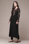 Shop Ritu Kumar Black Viscose Chinon Chiffon, Viscose, Lycra Embroidery, Lior Anarkali Set Shop_Ritu Kumar_Black Viscose Chinon Chiffon, Viscose, Lycra Embroidery, Lior Anarkali Set