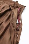 Buy_Ritu Kumar_Brown Satin Solid Draped Palazzo Pant _Online_at_Aza_Fashions