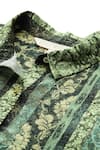 Ritu Kumar Green Chanderi Collared Rajas Abstract Print Full Sleeves Shirt Online at Aza Fashions Ritu Kumar_Green Chanderi Collared Rajas Abstract Print Full Sleeves Shirt _Online_at_Aza_Fashions