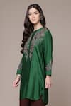 Buy Ritu Kumar Green Silk Embroidery Mandarin Collar Twist Anchor Staple Straight Kurta Online at Aza Fashions Buy_Ritu Kumar_Green Silk Embroidery Mandarin Collar Twist Anchor Staple Straight Kurta _Online_at_Aza_Fashions