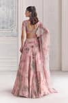 Shop_Mahima Mahajan_Pink Silk Organza Embroidery, Sequins, Mirrors Sara Floral Print And Lehenga Set _at_Aza_Fashions
