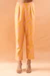 Archana Shah_Yellow Colorblock Coat With Pant _Online_at_Aza_Fashions
