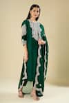Shop_Prisho_Green Embroidery, Sequins Round Neck Bottle Long Kurta Set _Online_at_Aza_Fashions