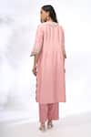 Shop Prisho Pink Embroidery, Sequins, Beads Round Neck Kurta Set at Aza Fashions Shop_Prisho_Pink Embroidery, Sequins, Beads Round Neck Kurta Set _at_Aza_Fashions