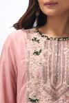 Prisho Pink Embroidery, Sequins, Beads Round Neck Kurta Set at Aza Fashions Prisho_Pink Embroidery, Sequins, Beads Round Neck Kurta Set _at_Aza_Fashions