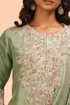 Buy_Prisho_Green Embroidery, Beads, Sequins Round Neck Kurta Set _Online_at_Aza_Fashions