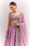 Shop_Anushree Reddy_Purple Embroidery, Sequins, Beads, Tassels, Zari Chamak Pico Blouse Skirt Set _Online_at_Aza_Fashions