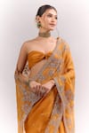 Shop_Anushree Reddy_Orange Zari, Embroidery, Sequins Inayat Saree With Unstitched Blouse Piece _Online_at_Aza_Fashions
