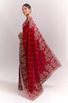 Anushree Reddy_Red Embroidery, Zari Ahana Saree With Unstitched Blouse Piece _Online_at_Aza_Fashions