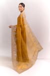 Shop_Anushree Reddy_Yellow Embroidery, Zari Mustard Akhila Saree With Unstitched Blouse Piece _at_Aza_Fashions