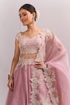 Buy_Anushree Reddy_Pink Embroidery, Lace, Zari Sweetheart Neck Athena Pico Skirt Set _Online_at_Aza_Fashions