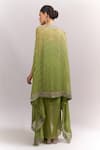 Shop_Anushree Reddy_Green Open , Sweetheart Embroidered Cape Skirt Set _at_Aza_Fashions
