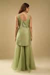 Shop_Archana Shah_Green Organza Sequins, Embroidery Kurta Sharara Set _at_Aza_Fashions