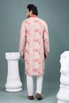 Shop_Priyanka Haralalka_Beige Cotton Embroidery Geometrical Print Kurta And Pyjama Set _at_Aza_Fashions