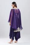 Shop_Prisho_Purple Embroidery, Beads, Zari Round Neck Kaftan Pant Set _at_Aza_Fashions