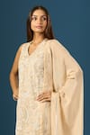 Buy Samyukta Singhania Beige Crepe, Silk, Organza Embroidery, Beads V-neck Hand Kurta Sharara Set Online at Aza Fashions Buy_Samyukta Singhania_Beige Crepe, Silk, Organza Embroidery, Beads V-neck Hand Kurta Sharara Set _Online_at_Aza_Fashions