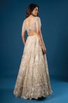 Shop_Azeera_Ivory Net Embroidery, Sequins, Zari, Beads Sweetheart Neck Lehenga Set _at_Aza_Fashions