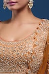 Buy_Samyukta Singhania_Orange Tissue Sequins, Embroidery, Metallic Thread, Zari, Blouse Lehenga Set _Online_at_Aza_Fashions