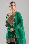 Surbhi Shah Green Silk Embroidery, Zari, Piping, Gota Patti, Tassels Chameli Kurta Set Online at Aza Fashions Surbhi Shah_Green Silk Embroidery, Zari, Piping, Gota Patti, Tassels Chameli Kurta Set _Online_at_Aza_Fashions