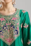 Surbhi Shah Green Silk Embroidery, Zari, Piping, Gota Patti, Tassels Chameli Kurta Set at Aza Fashions Surbhi Shah_Green Silk Embroidery, Zari, Piping, Gota Patti, Tassels Chameli Kurta Set _at_Aza_Fashions