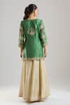 Shop Surbhi Shah Green Embroidery, Sequins, Beads Split V-neck Bawri Kurta Sharara Set at Aza Fashions Shop_Surbhi Shah_Green Embroidery, Sequins, Beads Split V-neck Bawri Kurta Sharara Set _at_Aza_Fashions