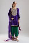 Buy Surbhi Shah Purple Embroidery, Zari, Tassels Split V-neck Kurta Salwar Set Online at Aza Fashions Buy_Surbhi Shah_Purple Embroidery, Zari, Tassels Split V-neck Kurta Salwar Set _Online_at_Aza_Fashions