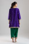 Shop Surbhi Shah Purple Embroidery, Zari, Tassels Split V-neck Kurta Salwar Set at Aza Fashions Shop_Surbhi Shah_Purple Embroidery, Zari, Tassels Split V-neck Kurta Salwar Set _at_Aza_Fashions
