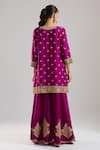 Shop Surbhi Shah Magenta Organza Embroidery, Sequins, Zari Round Neck Kurta Sharara Set at Aza Fashions Shop_Surbhi Shah_Magenta Organza Embroidery, Sequins, Zari Round Neck Kurta Sharara Set _at_Aza_Fashions