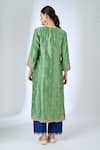 Shop_Surbhi Shah_Green Silk Embroidery, Sequins, Stones Round Neemrana Powder Sage Kurta Set _at_Aza_Fashions