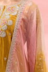 Buy_Surbhi Shah_Yellow Embroidery, Zari, Sequins Round Neck Kurta Sharara Set 