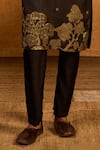 Masaba_Black Jacquard Embroidery, Zari Zen Kurta And Pant Set _Online_at_Aza_Fashions