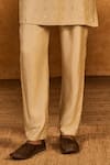 Masaba_Beige Silk Embroidery Little Pots Motif Raw Kurta And Pant Set _Online_at_Aza_Fashions